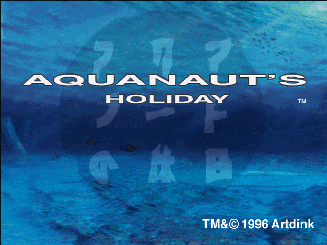 Aquanaut's Holiday title screen for Playstation